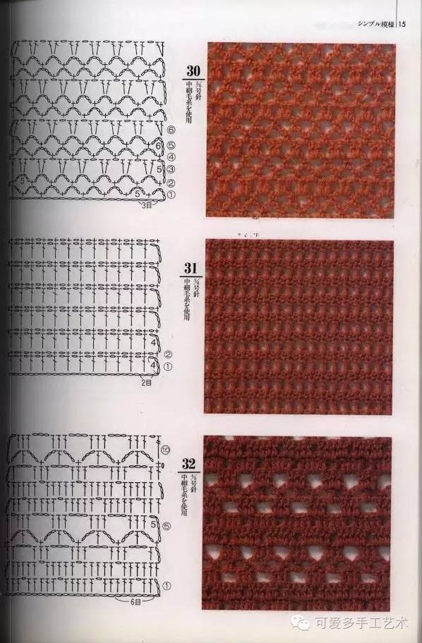 钩针编织花样大全,以后钩毛衣不用到处找花样了(附图解)