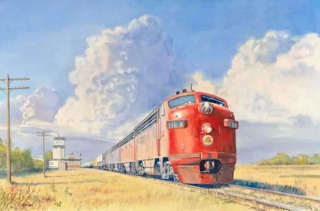 彩铅|水彩|国画|书法  chris oldham,美国水彩画师,特别喜欢画火车的