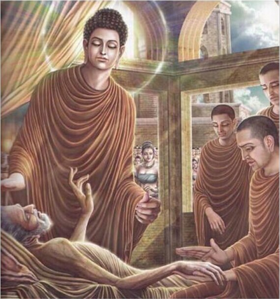 儿子出家:佛陀的儿子罗睺罗拜舍利弗为师,而出家.