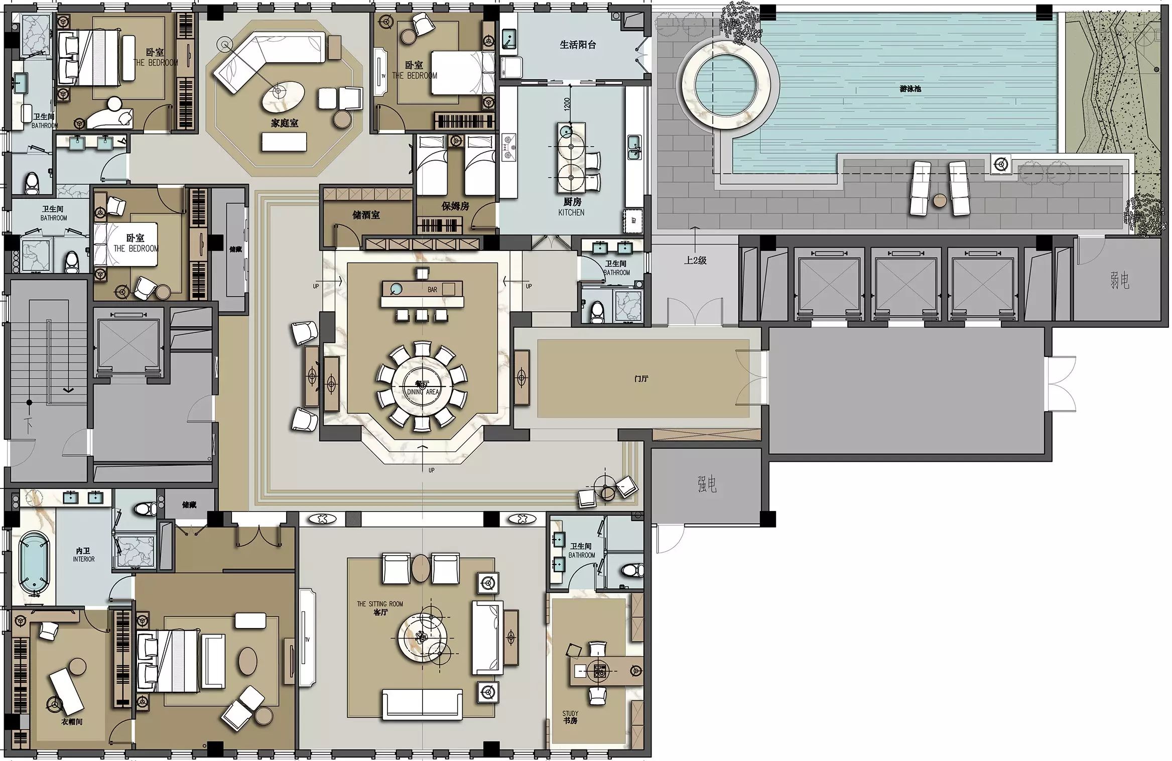 一个480m2顶层豪宅的13个方案