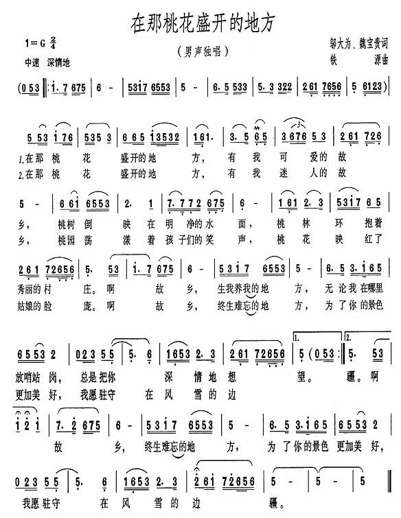 在那桃花盛开的地方歌曲(在那桃花盛开的地方歌曲大全)