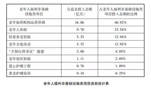 老年人福利非基础设施类项目资助统计表 老年人福利非基础设施类项目资助统计表