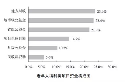老年人福利类项目资金构成图 老年人福利类项目资金构成图