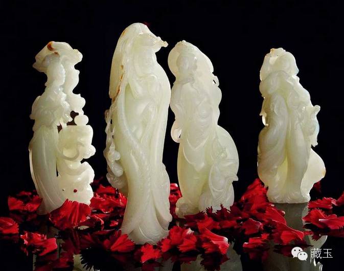 中国 玉石白玉彫刻 煎茶碗 赤珊瑚摘唐木蓋 M R5351 玉雕上的