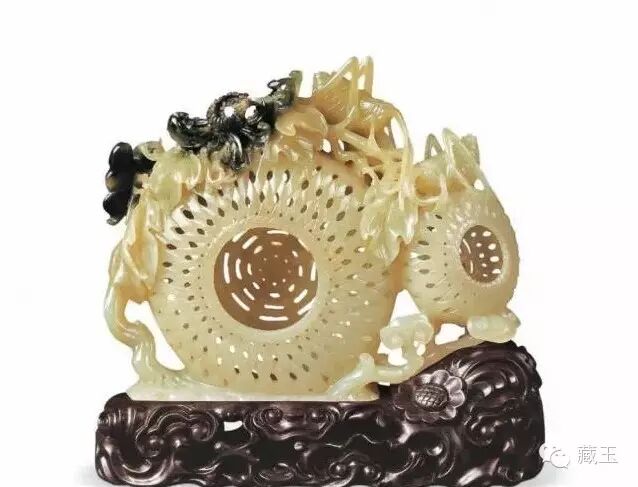 中国美術 和田玉 玉佩 白玉 彫刻 瓜果文 飾り物 古玉 時代物 EG29-3