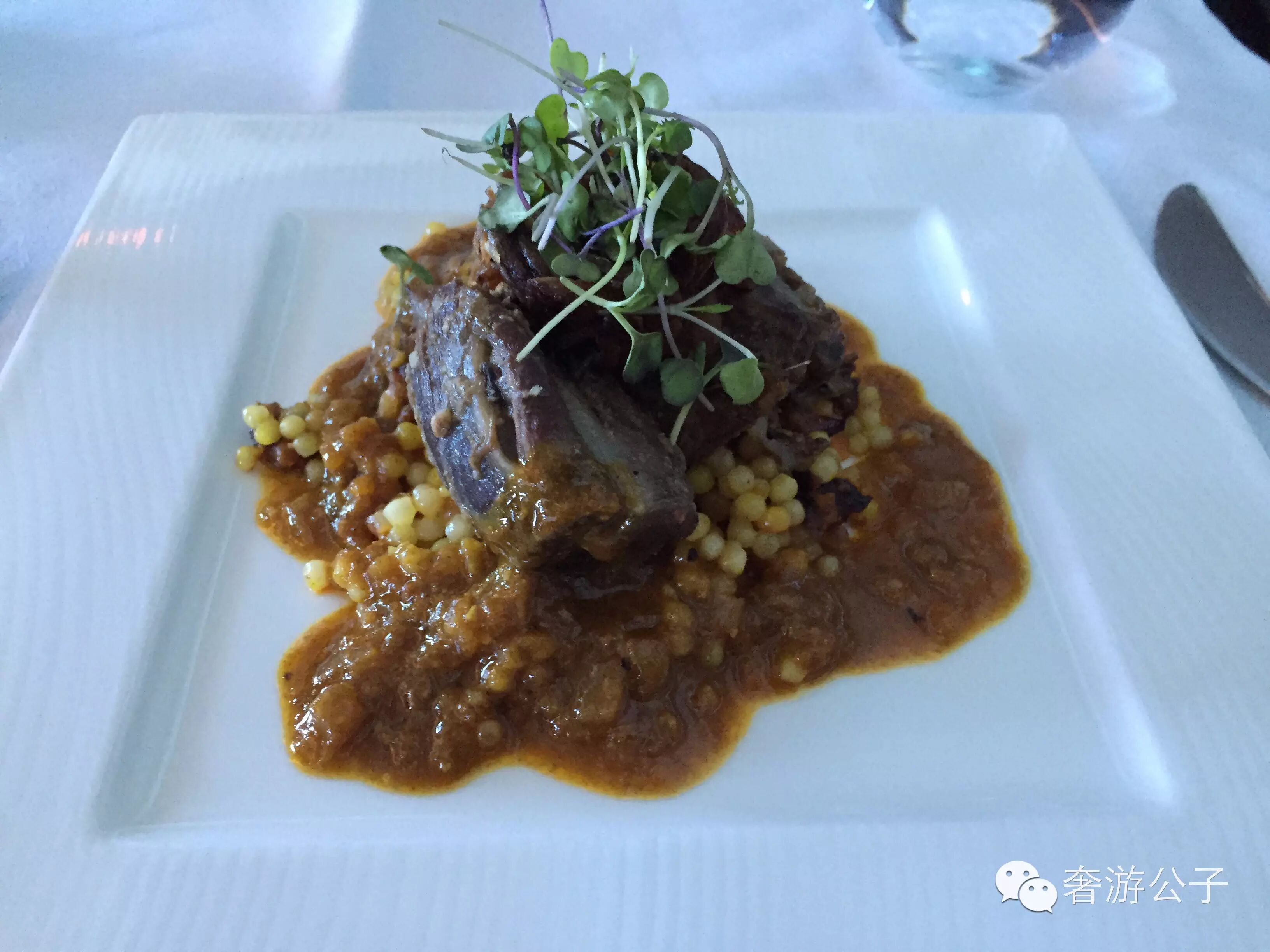 卡塔尔航空商务舱--羊排