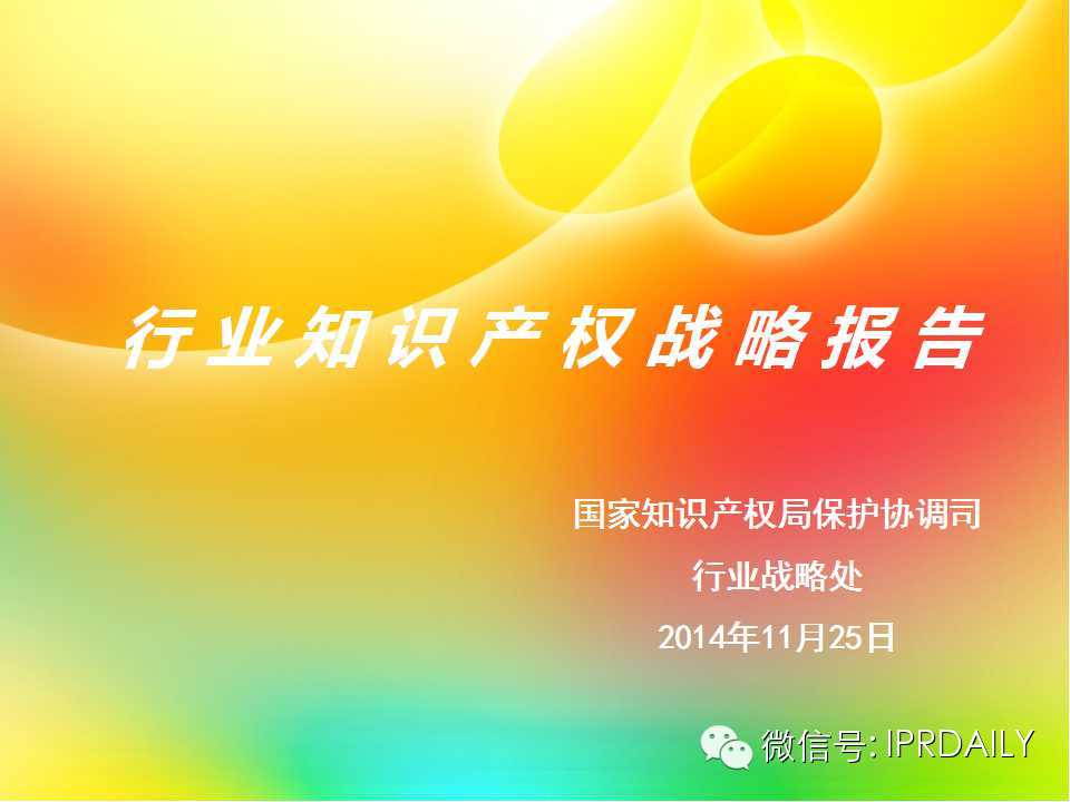 行业知识产权战略报告（演讲嘉宾PPT全文）