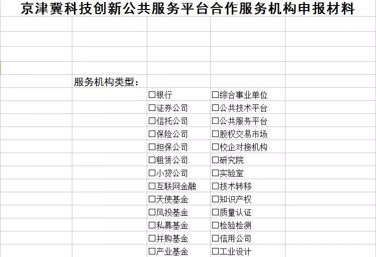 关于京津冀科技创新公共服务平台征集合作服务机构的通知