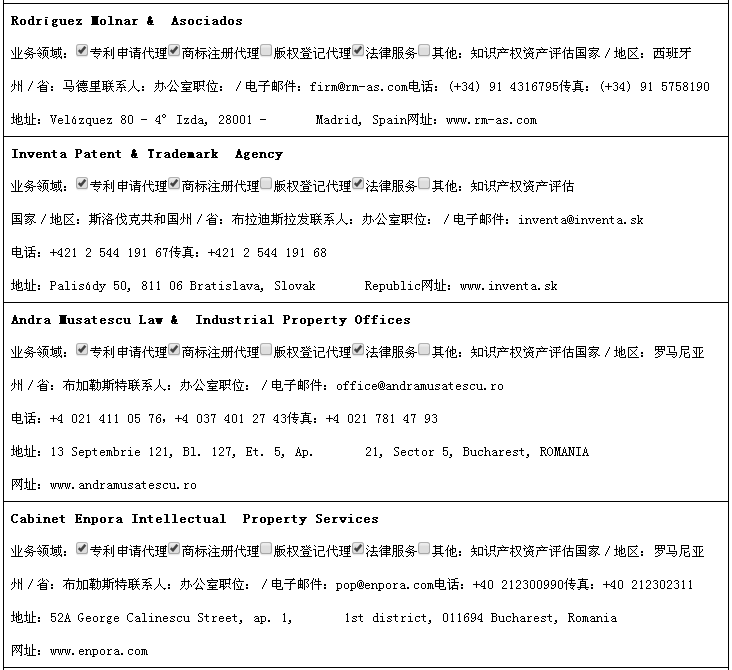 重磅福利！欧盟知识产权服务机构大全