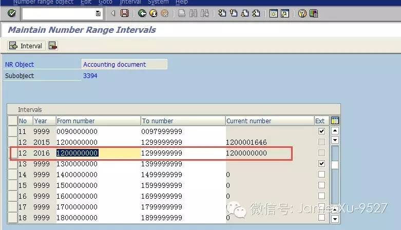 SAP NUMBER RANGE维护配置object FBN1 Deletion only possible if status is initial