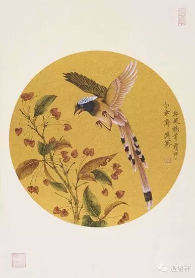 冀蓦，捻花，直径31.5cm，纸本水墨，2015