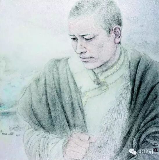 程敏，远山之三，50×50cm，纸本水墨，2015