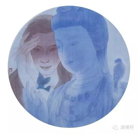 赵东，叶子，直径54cm，纸本水墨，2015
