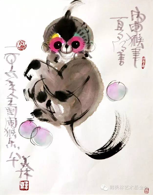 金猴闹春，韩美林十八幅猴画拜年啦！