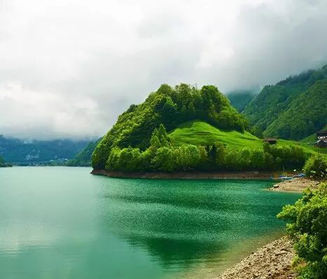 微信公众平台编辑器红色相框边框山水图片文章模板素材