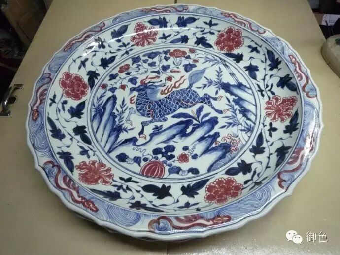 景德镇御色作品第一款：青花釉里红手绘松花神杯