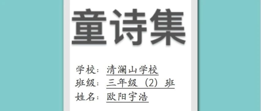 【湿地微诗】谭秀琴：我在清澜教微型儿童诗