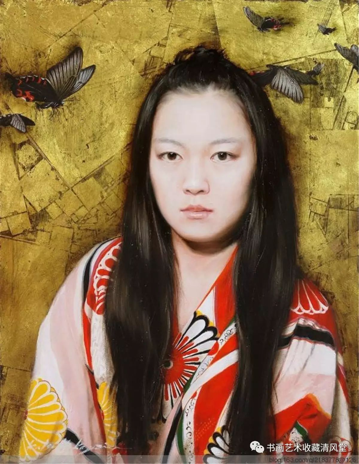 日本画家三人展 凝重忧伤的女性 带光的写作 新浪博客