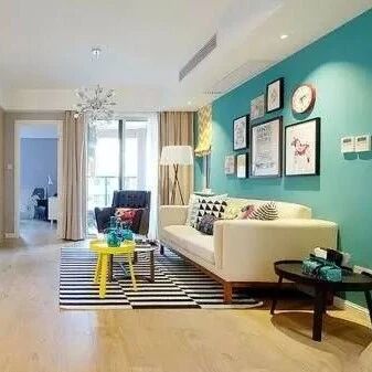 晒晒74平简约风二居室，时尚又靓丽，年轻人大爱的装修色调！