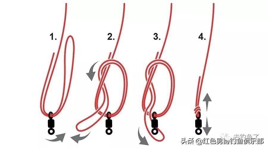 钓鱼的主线与八字环的连接方法