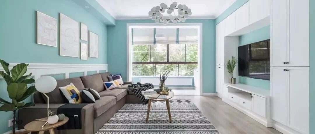 110平新房只是刷了大蓝墙，同事纷纷上门来拍照！