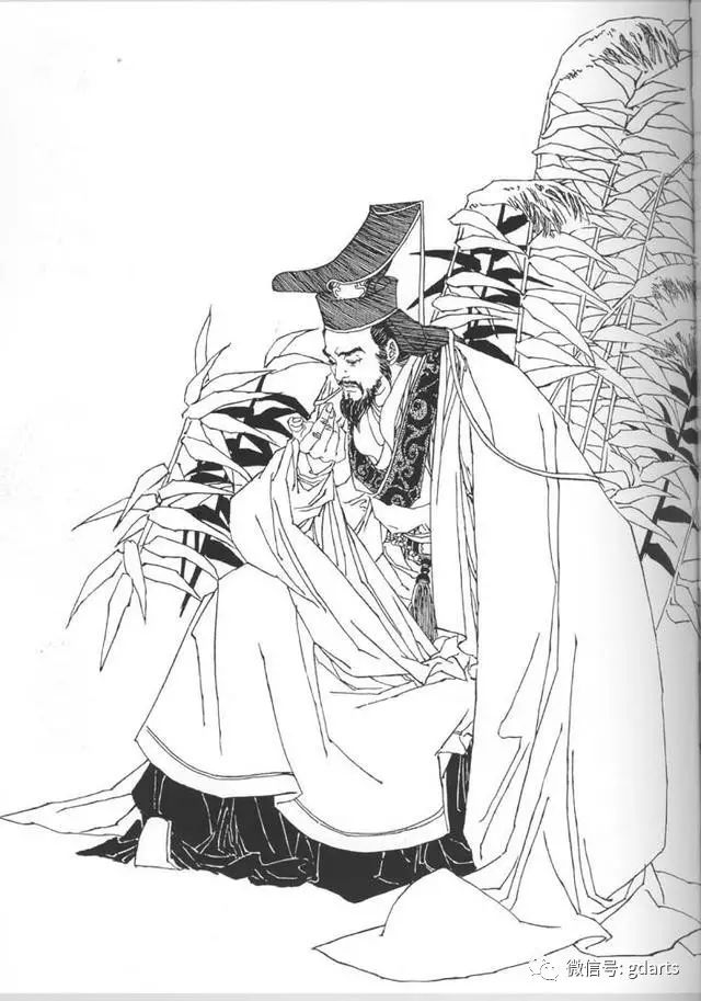 中国古代天子画像白描 腾讯游戏学院