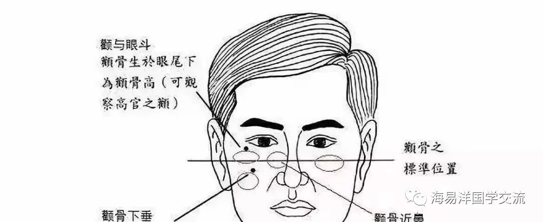 （颧骨高低示意图）