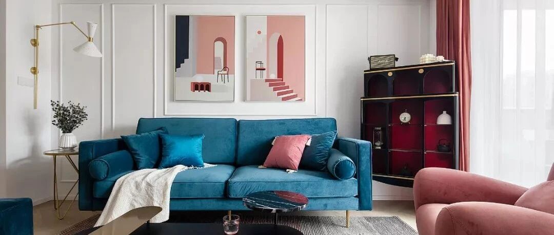 128㎡现代ins风，红与蓝的碰撞，装出潮流的时尚