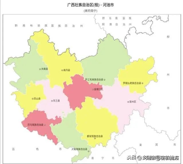 中国行政区划概况——广西壮族自治区河池市