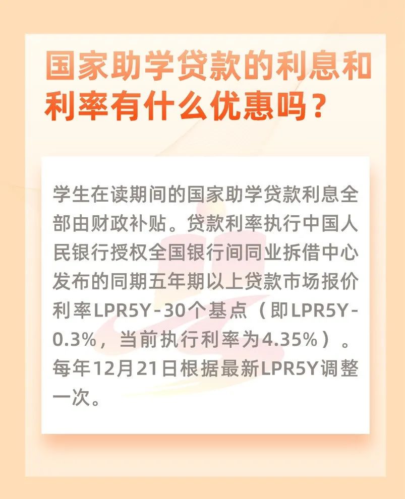 国家助学贷款的利息和利率
