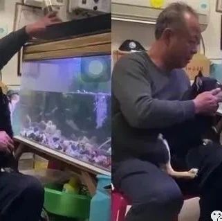 回到家看见爸爸抱着狗赏鱼，她不禁苦笑：我是亲生的吗？