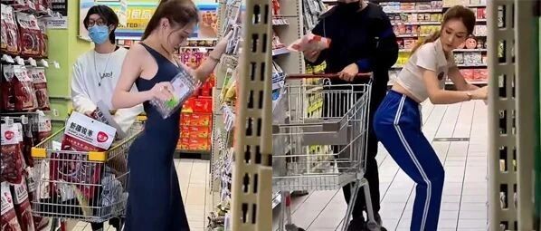 有些身材在超市里容易挡道