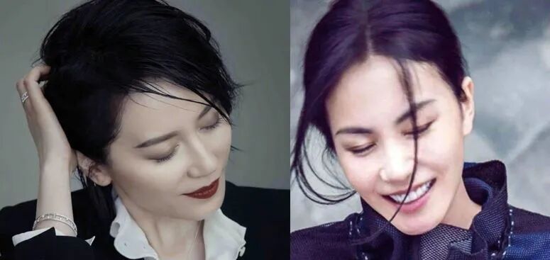 47岁俞飞鸿撞脸王菲！穿职业装减龄20多岁，你分得清？