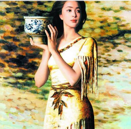 謝楚余 女性人物 油彩 手描き 70×100cm 讓男人心動女人心碎的謝楚余油畫作品欣賞（里昂先生提供