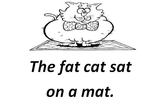 n ew word: c- a -t = cat    m- a -t = mat r- a -t = rat    s aa