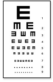 Tumbling E Eye Chart