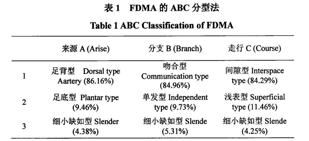 第1跖背动脉解剖与分型