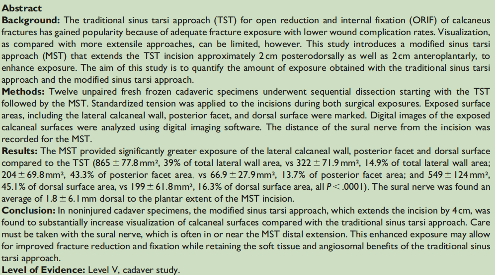 改良跗骨窦入路的优势有哪些？