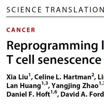 Science子刊：重编程脂质代谢，防止T细胞衰老，增强癌症免疫