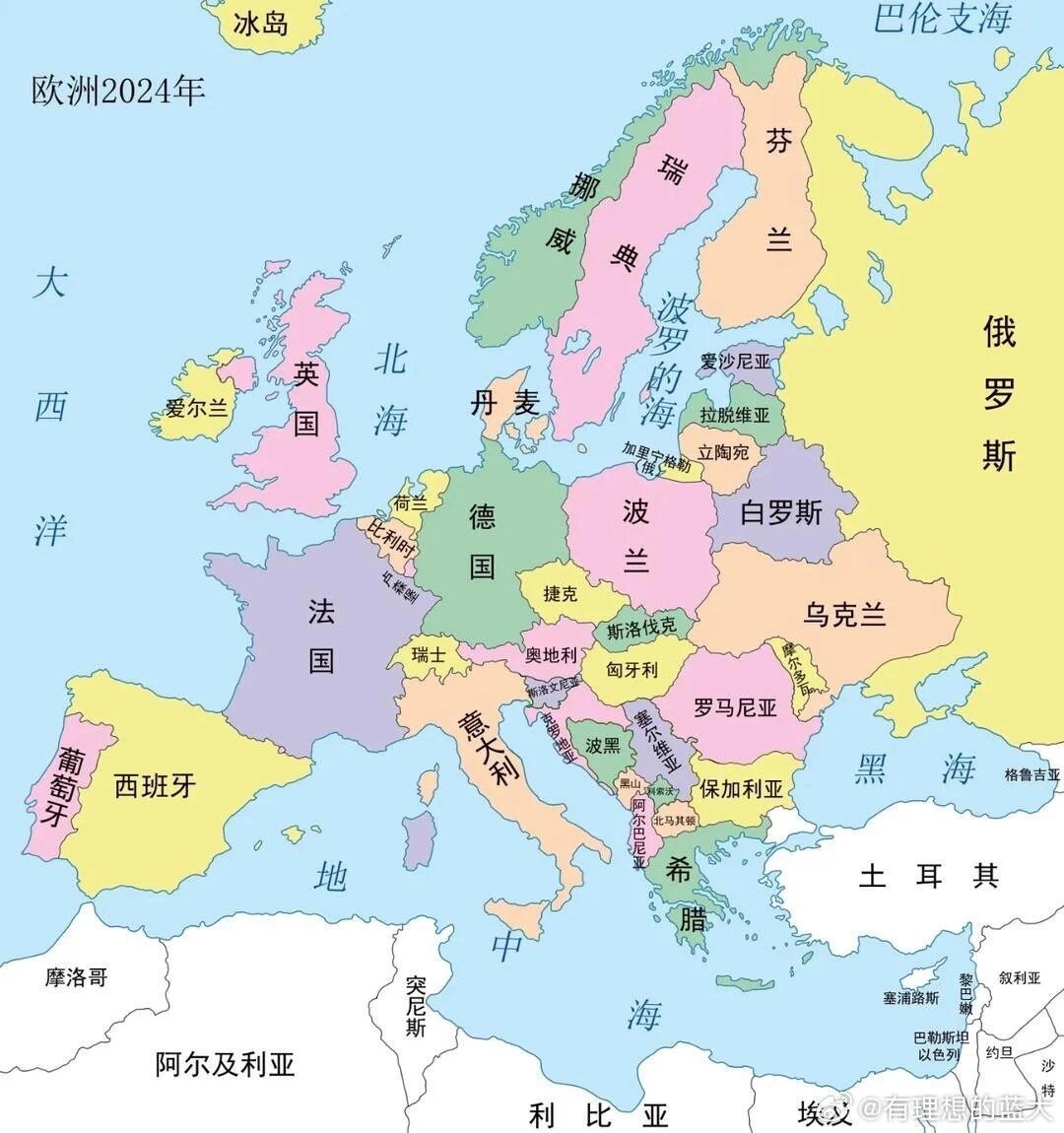 欧洲有几个国家？东、南、西、北、中欧国家怎么区分？
